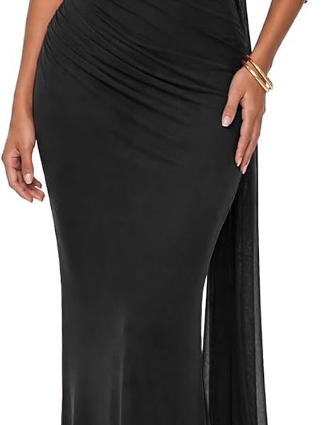 CurvySweet One Shoulder Ruched Maxi Dress