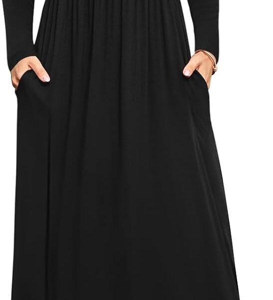 DB MOON Long Sleeve Maxi Dress with Pockets