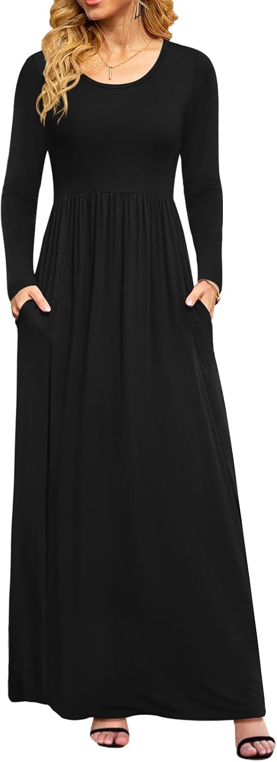 DB MOON Long Sleeve Maxi Dress with Pockets