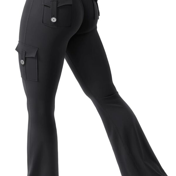 YEOREO CoreFlex Flare Leggings – Hidden Scrunch, Pockets