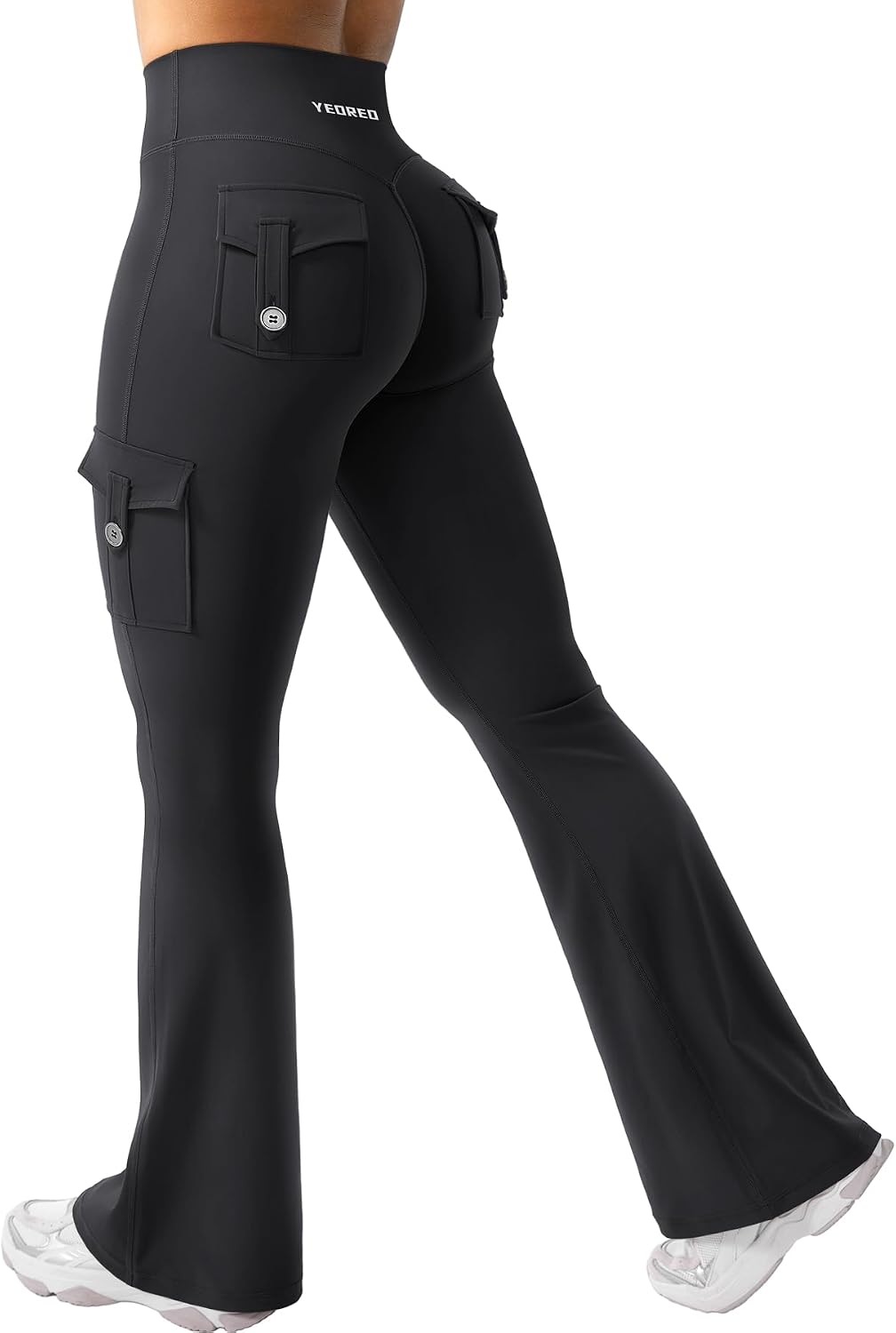 YEOREO CoreFlex Flare Leggings – Hidden Scrunch, Pockets