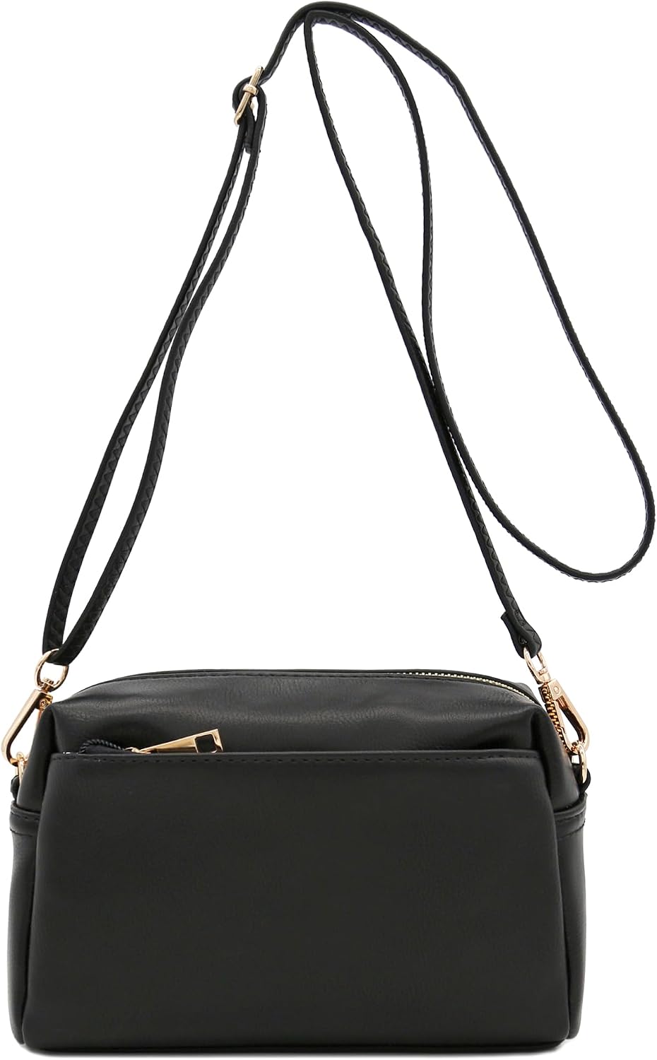 FashionPuzzle Triple Zip Small Crossbody Bag – Lightweight