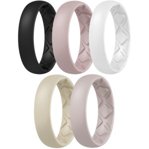 Egnaro Women’s Silicone Wedding Ring – 5.5mm Comfort Fit
