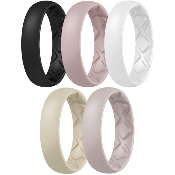 Egnaro Women’s Silicone Wedding Ring – 5.5mm Comfort Fit