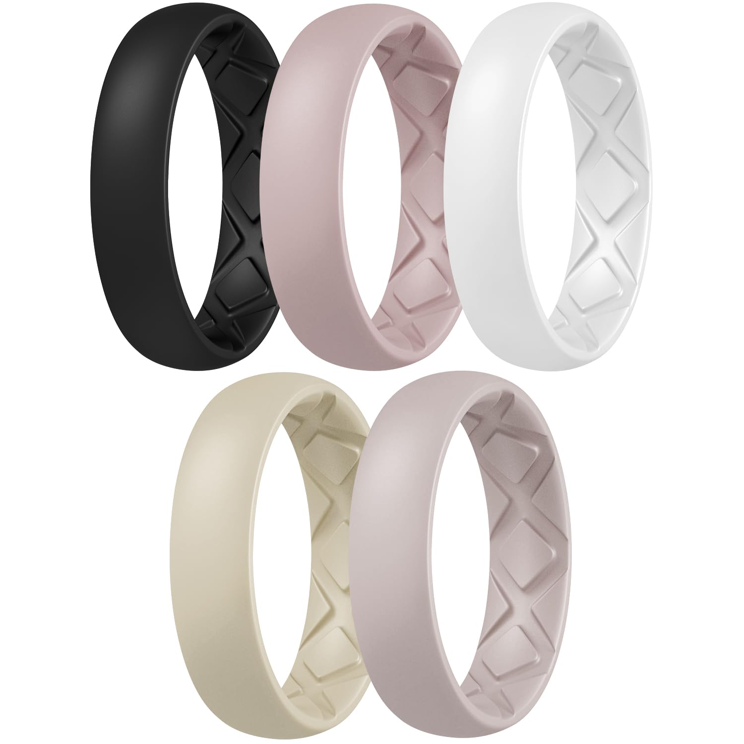 Egnaro Women’s Silicone Wedding Ring – 5.5mm Comfort Fit