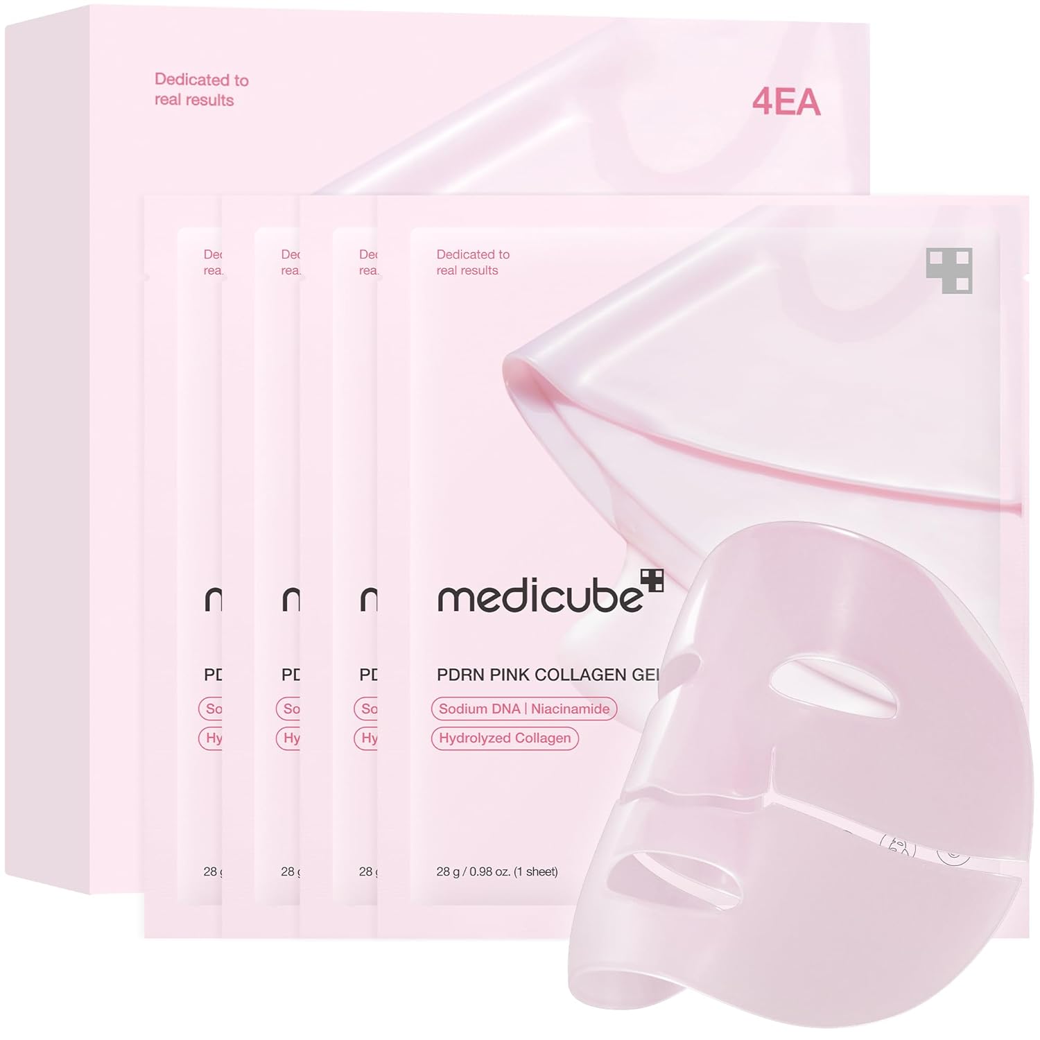 medicube PDRN Pink Collagen Jelly Gel Mask, 4 Pack