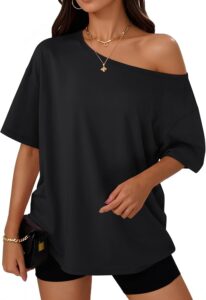 Trendy Queen Women’s Off-the-Shoulder Oversized Tee