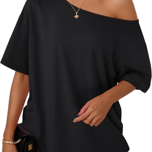 Trendy Queen Women’s Off-the-Shoulder Oversized Tee