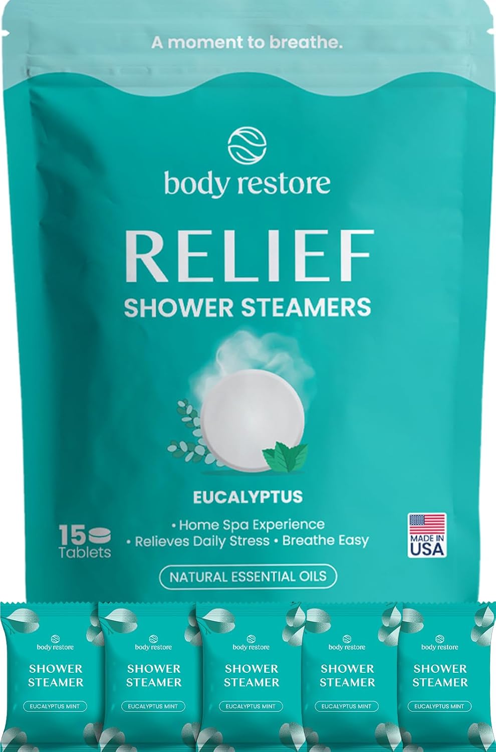 BodyRestore Shower Steamers – 15 Pack Eucalyptus