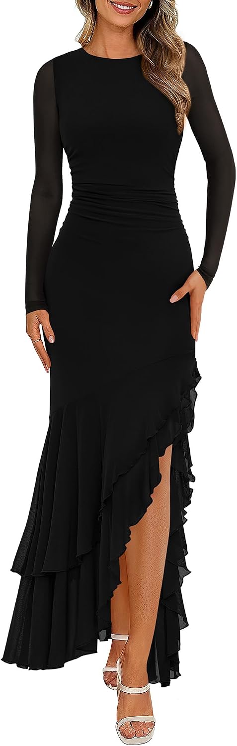 BTFBM Long Sleeve Maxi Dress – Wedding Guest