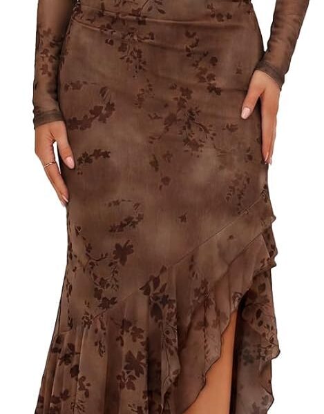 MEROKEETY Floral Maxi Dress – Wedding Guest