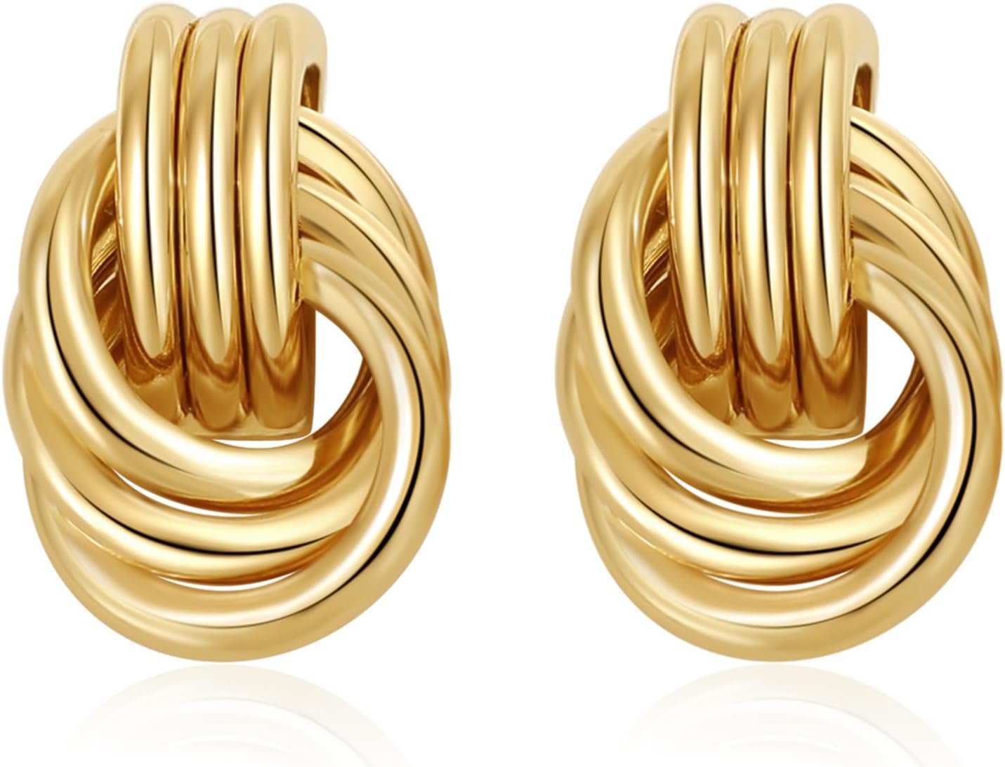SHERLOVE Chunky Knot Drop Earrings – 14K Gold Plated