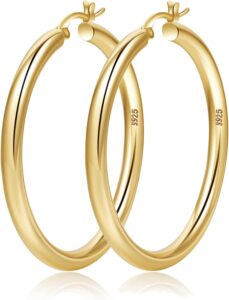 Gold Thick Chunky Hoop Earrings – 20/30/40/50/60MM