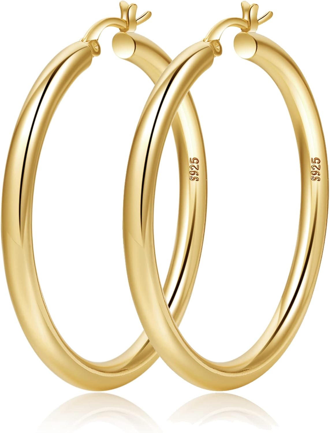 Gold Thick Chunky Hoop Earrings – 20/30/40/50/60MM
