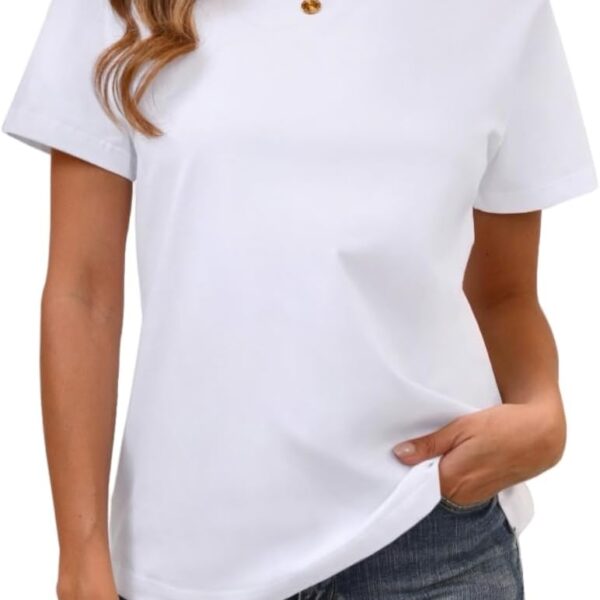 BJY Women’s Cotton Crew Neck T-Shirt, 20+ Colors