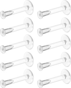 WildVibe Bioflex Clear Stud Earrings – 16g & 18g