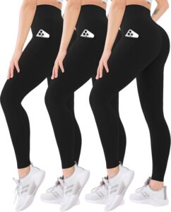 Blisset High-Waisted Leggings with Pockets – 3 Pack