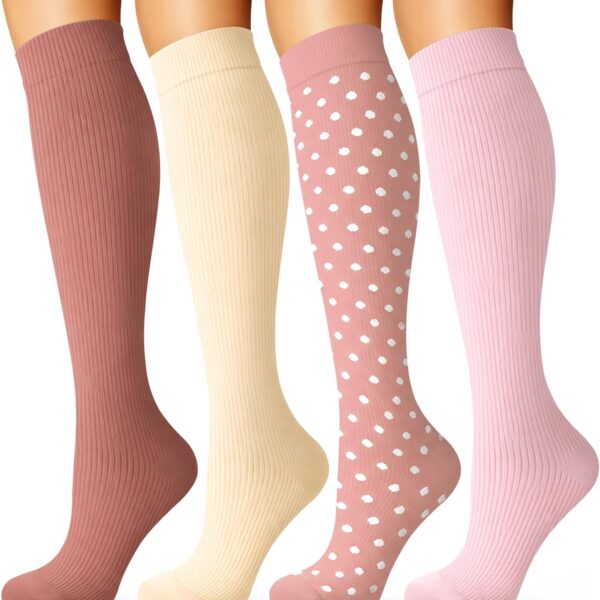 Laite Hebe Compression Socks – 4 Pairs for Nurses & Athletes