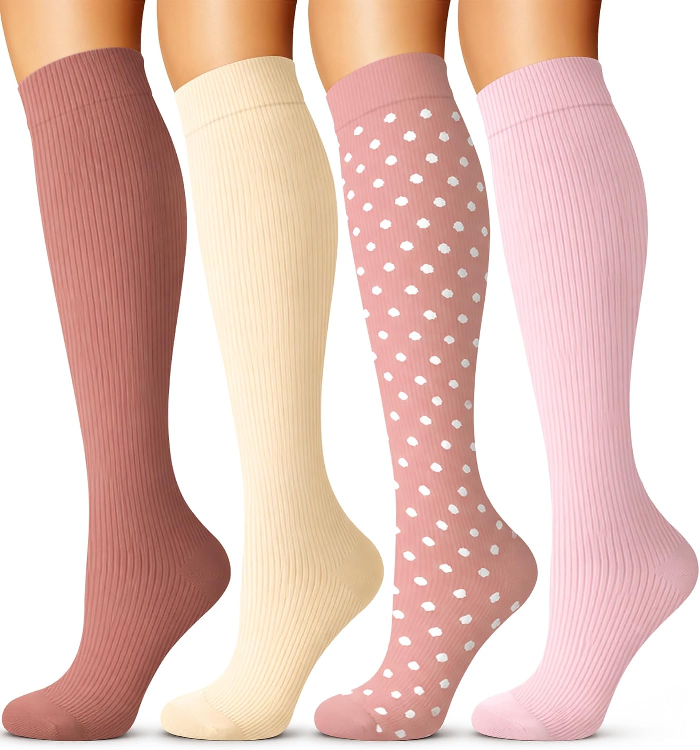 Laite Hebe Compression Socks – 4 Pairs for Nurses & Athletes
