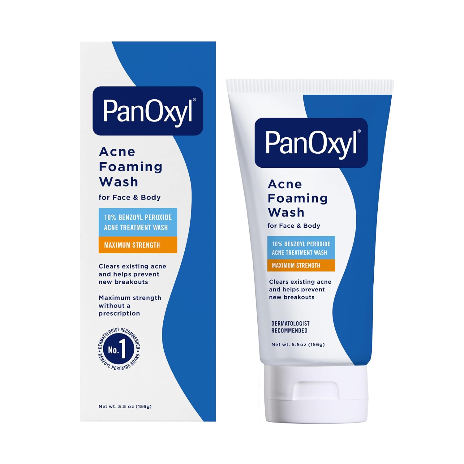PanOxyl Acne Foaming Wash – 10% Benzoyl Peroxide, 5.5 oz
