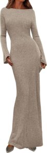 PRETTYGARDEN Bodycon Sweater Maxi Dress