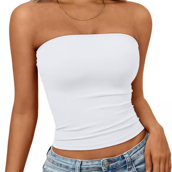 Trendy Queen Women’s Strapless Bandeau Crop Top