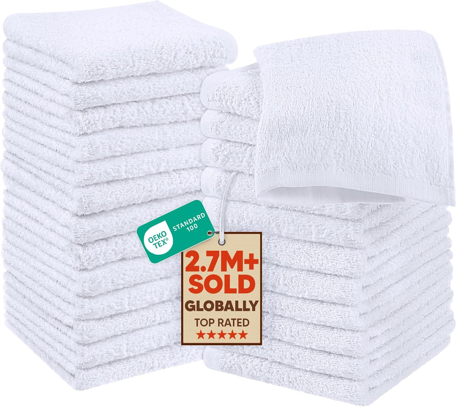 Utopia Towels Washcloths – 24 Pack, 100% Cotton