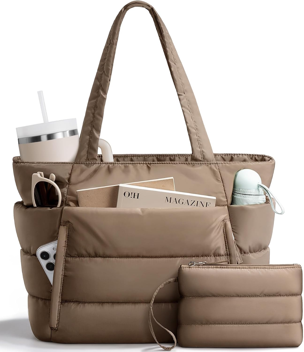 Bagstellar Lightweight Puffer Tote – Quilted Carry-On Purse