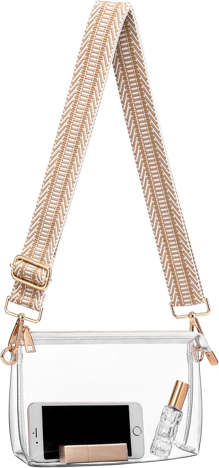 BS-VOG Clear Crossbody Stadium Purse with Adjustable Strap
