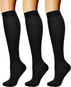 CHARMKING Compression Socks – 3 Pairs, 15-20 mmHg Support