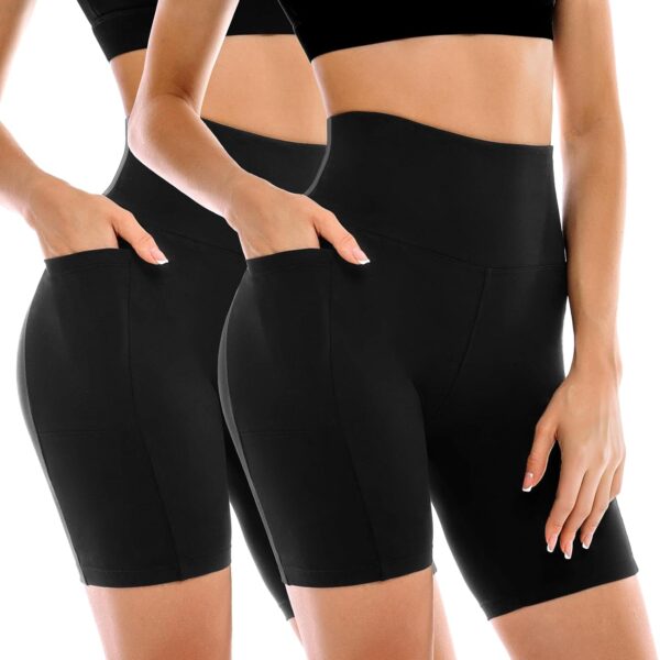Leafigure Biker Shorts with Pockets – 2 Pack
