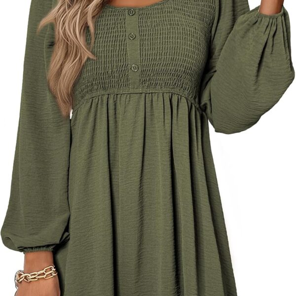 Dokotoo Long Sleeve Babydoll Mini Dress