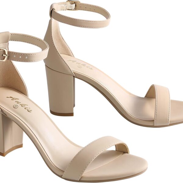 Ankis Women’s Chunky Heel Ankle Strap Sandals