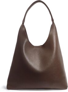 Slouchy Vegan Leather Hobo Tote Shoulder Bag
