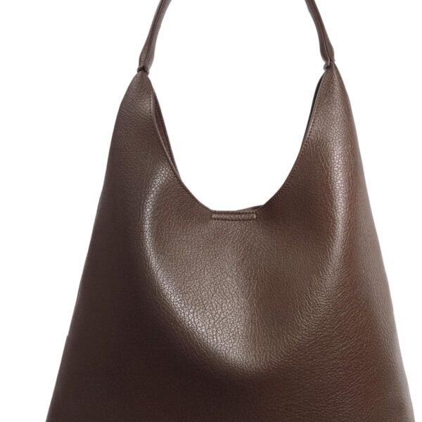 Slouchy Vegan Leather Hobo Tote Shoulder Bag