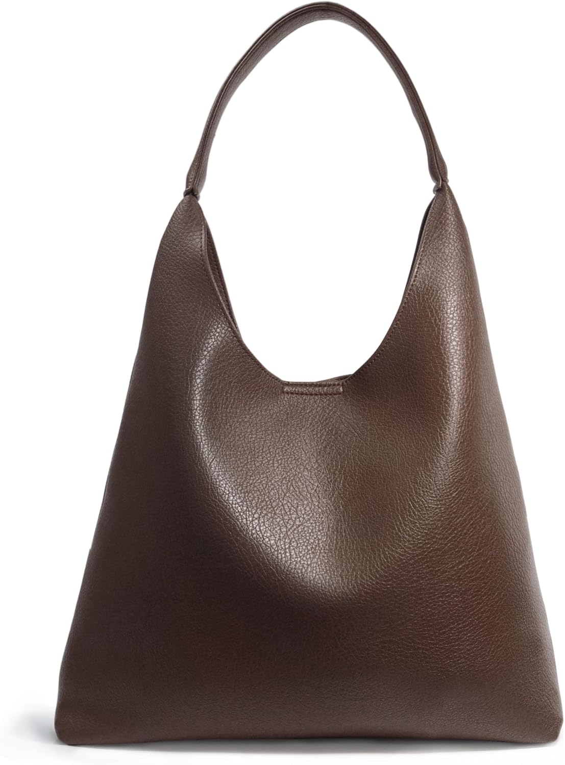 Slouchy Vegan Leather Hobo Tote Shoulder Bag
