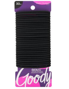 Goody Ouchless Elastic Hair Ties, 30 Ct, Black