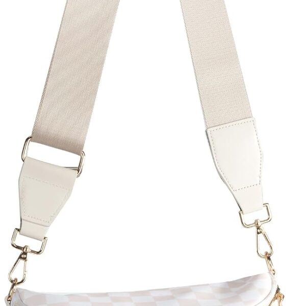 FEIBOON Spacious Checkered Nylon Crossbody Bag – Lightweight