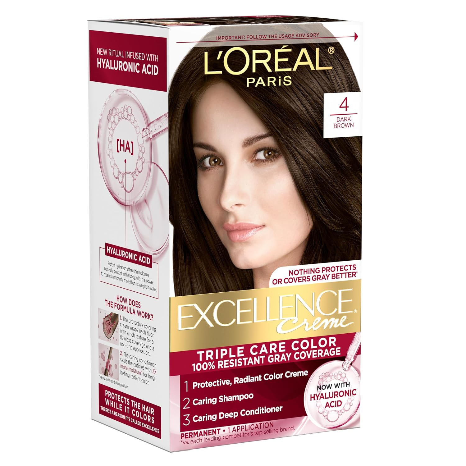 L’Oreal Excellence Crème Hair Color – Dark Brown 4