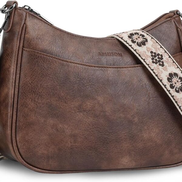 APHISON Leather Crossbody Purse – Multi-Pocket Organizer