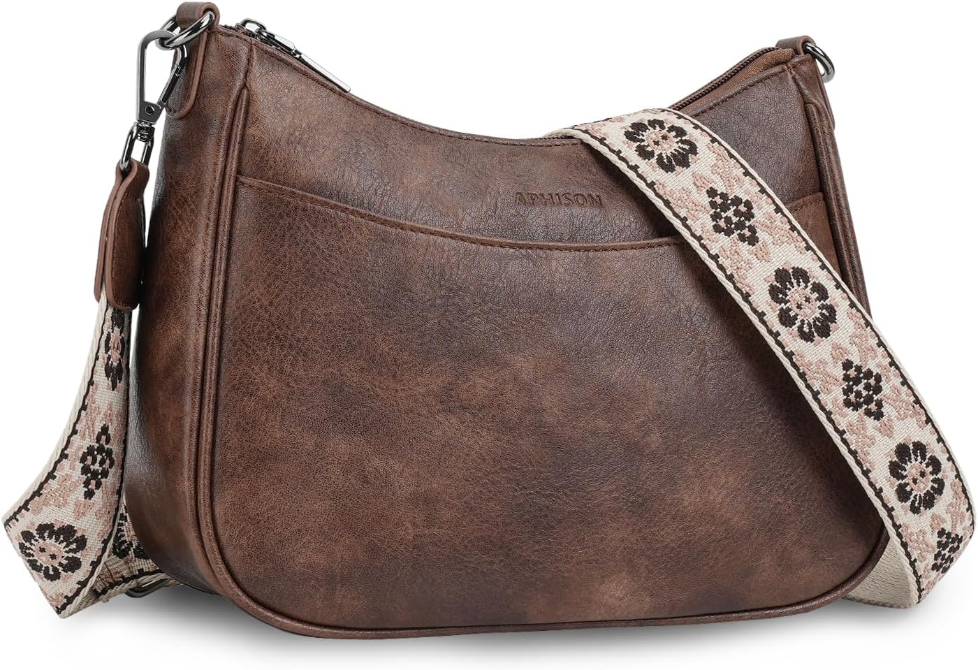 APHISON Leather Crossbody Purse – Multi-Pocket Organizer