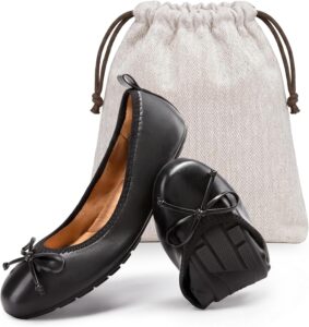 DREAM PAIRS Foldable Bowknot Ballet Flats
