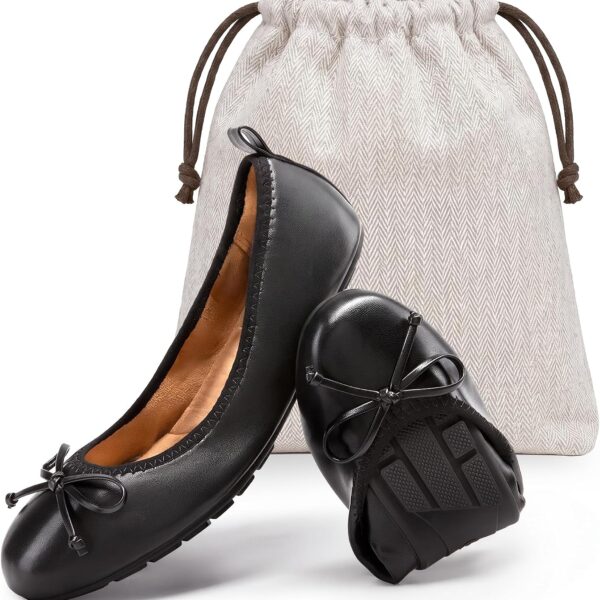 DREAM PAIRS Foldable Bowknot Ballet Flats