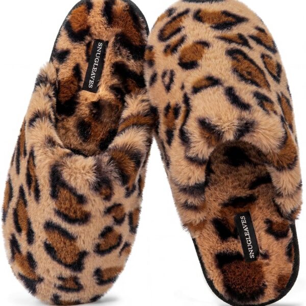 Snug Leaves Women’s Fuzzy Memory Foam Slippers