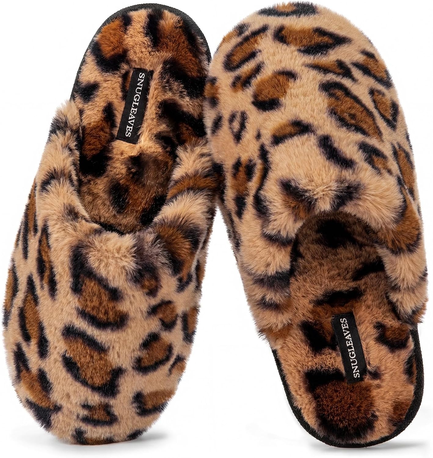 Snug Leaves Women’s Fuzzy Memory Foam Slippers