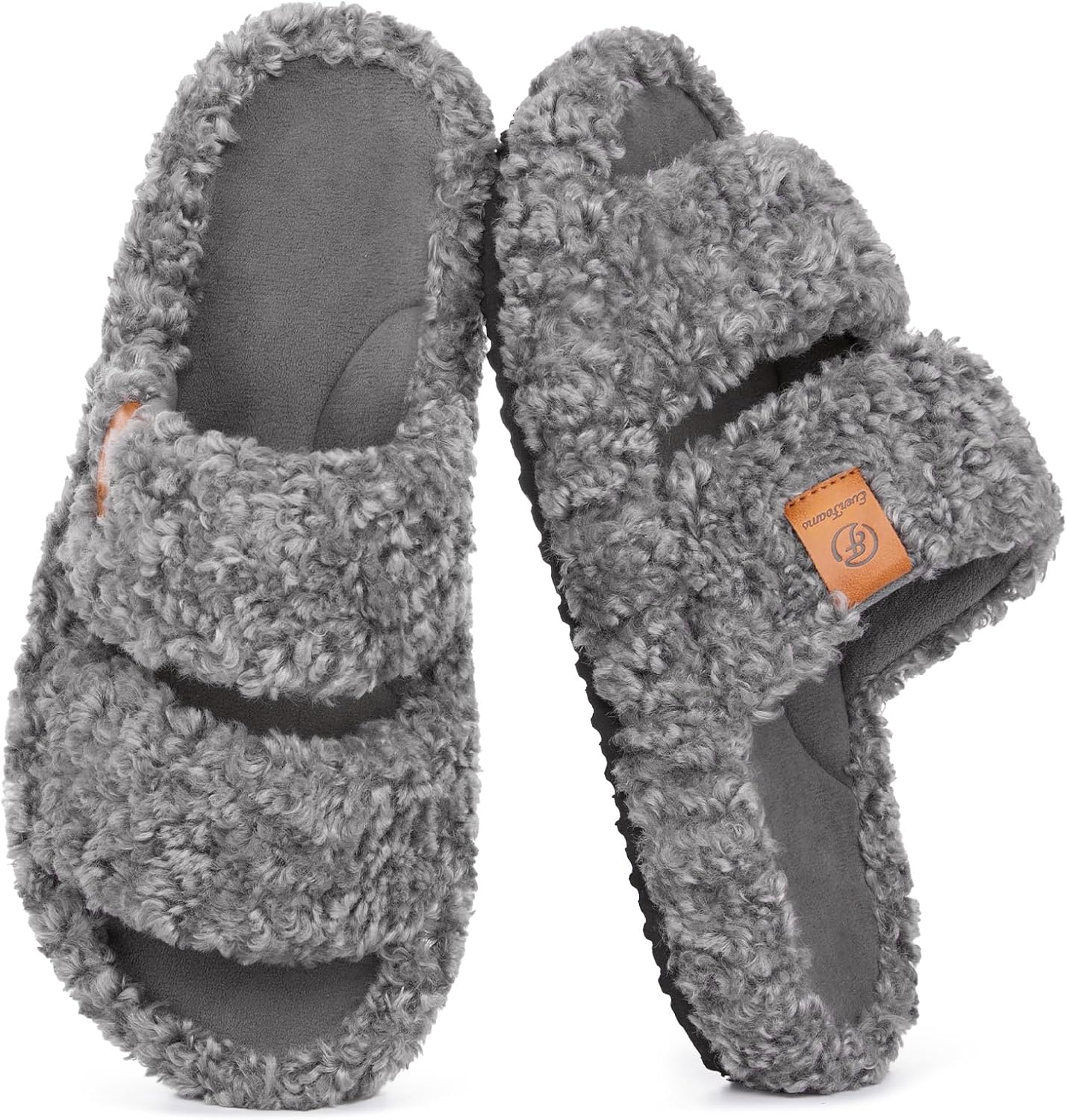 EverFoams Women’s Fuzzy Memory Foam Slippers