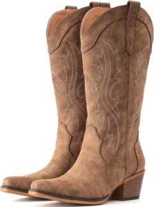 IUV Women’s Western Cowboy Boots, Mid-Calf