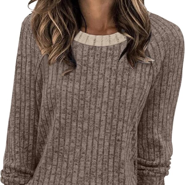 WIHOLL Women’s Color Block Long Sleeve Top