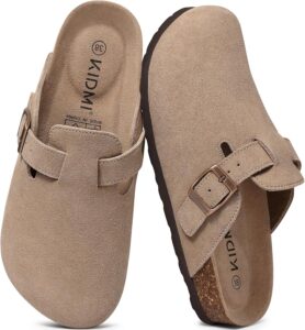 KIDMI Genuine Suede Cork Footbed Clogs