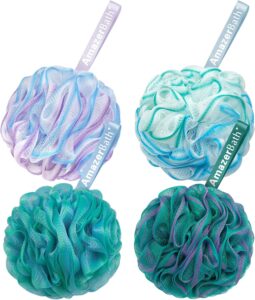 AmazerBath Loofah Sponge Set – 4 Pack Exfoliating